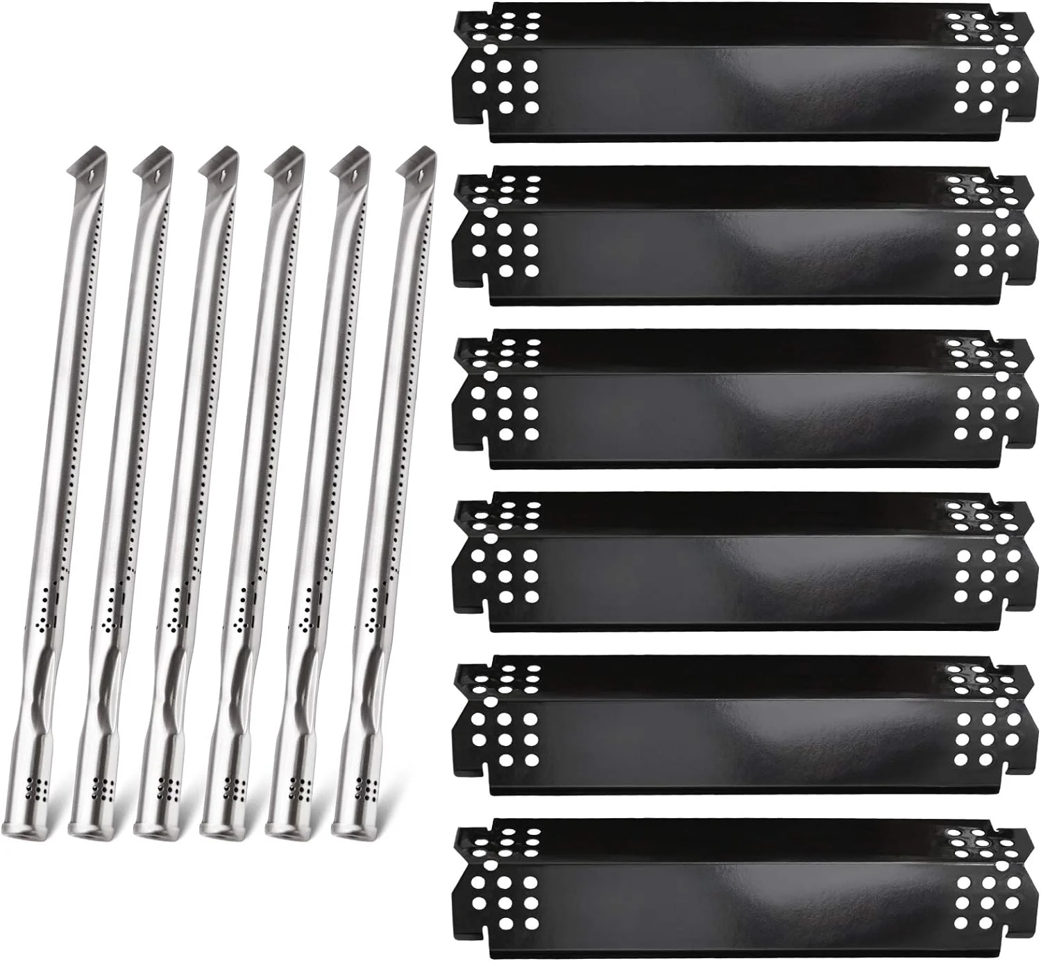 Grill Repair Kit For Nexgrill 720-0896B 720-0896E 720-0896C Deluxe 6 Burner Gas Grills, 6-Pack Flame Tamers & Grill Burners Replacement For Nexgrill 720-0882A 720-0896 720-0925