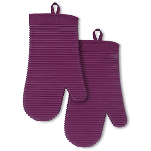 KITCHENAID Ribbed Soft Silicone Oven Mitt 2-Pack Set, 7.5