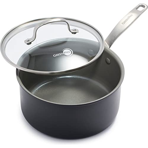 GreenPan Chatham Hard Anodized Healthy Ceramic Nonstick, 5QT Saute Pan Jumbo Cooker with Helper Handle and Lid, PFAS-Free, Dishwasher Safe, Oven Safe, Gray