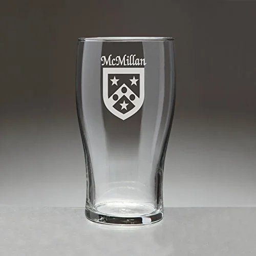 McMillan Irish Coat of Arms Tavern Glasses - Set of 4 (Sand Etched)