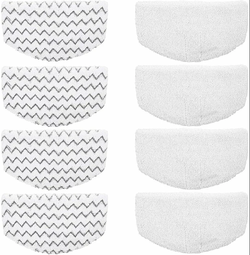 Steam Mop Replacement Pad for Bissell Powerfresh Steam Mop 1940 19408 1440 1544, 4Pcs White & 4Pcs Stripes