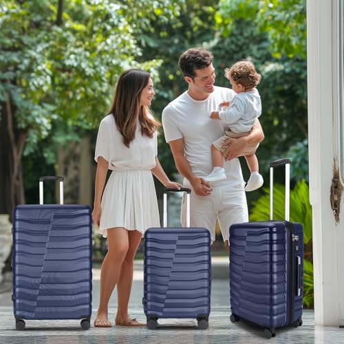 Lightweight Luggage with Spinner Wheels & YKK Zipper, 3-Piece Travel Suitcase ABS+PC Hardshell Luggage Set with TSA Lock, Light Avocado Green (20+24+28 inch)