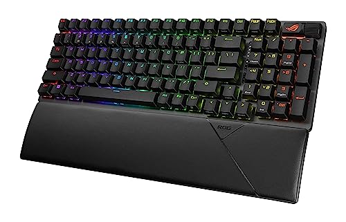 ASUS ROG Strix Scope II 96 Wireless Gaming Keyboard, Tri-Mode Connection, Dampening Foam & Switch-Dampening Pads, Hot-Swappable Pre-lubed ROG NX Snow Switches, PBT Keycaps, RGB-Black