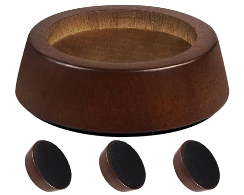 Wooden Furniture Risers Blocks - 1 inch Set of 4 Bed Risers, Heavy Duty Solid Wood Round Risers support 8000 lbs, Sofa Riser with Non-Slip Pad, Create Storage Space and Easy cleaning for the sweeper