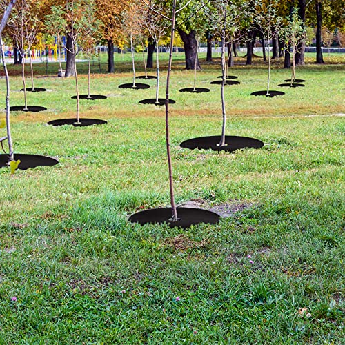 20.47 Inch Non-Woven Tree Mulch Ring（8 Pack）, Weed Barrier Mat,Degradable Tree Mulch Used to inhibit Weed Growth and Landscape Weed Control Plant Root Protection