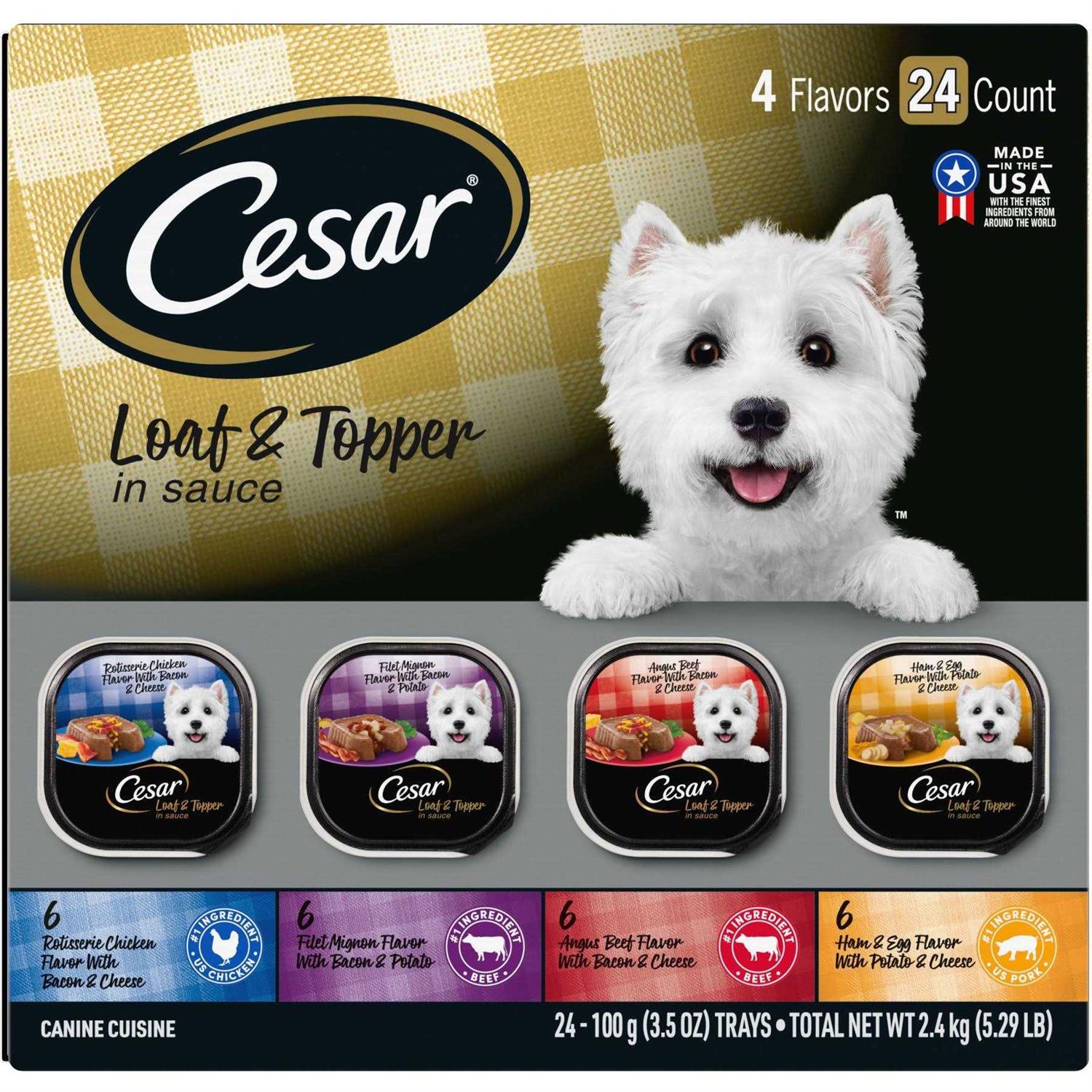 Cesar Loaf in Sauce Variety Pack Grain-Free Small Breed Adult Wet Dog Food Trays - Pet Supplies online store