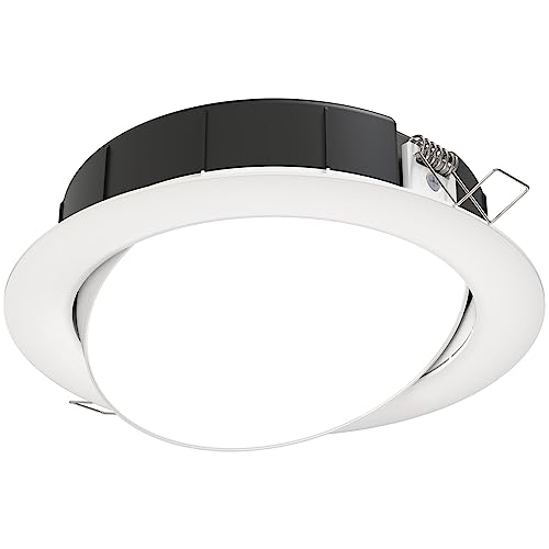 Juno WF6 ADJ SWW5 90CRI MW M6 Wafer-Thin LED Downlight, Adjustable Trim, Switchable CCT 2700K, 3000K, 3500K, 4000K, and 5000K, 90+ CRI, Matte White, 6-Inch