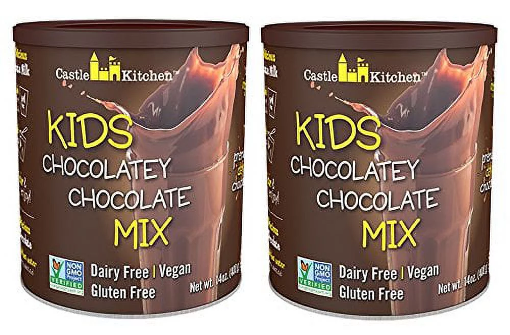 Chocolate Drink Mix Powder For Kids - All Natural, Dairy-Free, Vegan Chocolate Milk Mix - Just Add Any Milk Substitute - 14 oz (Pack of 2)