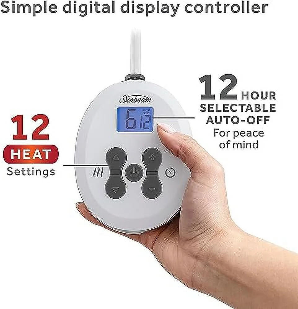 Sunbeam Royal Ultra Mushroom Heated Blanket 10 Heat Settings  Washable, Queen