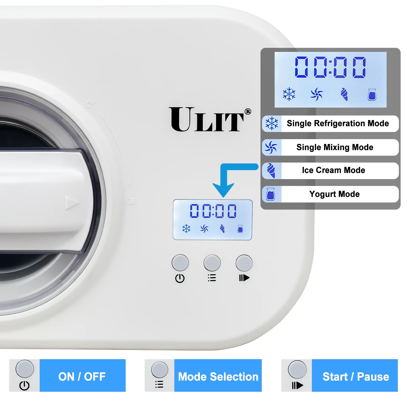 Ulit Ice Cream Maker, 1 Quart Automatic Electronic Gelato Maker