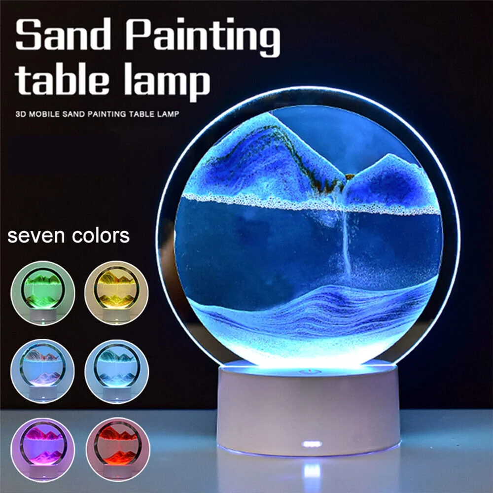 Onemayship Moving Sand Art Picture Hourglass Deep Sea Sandscape Glass 3D Quicksand Painting