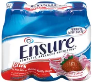Ensure Plus W/Fiber, Strawberries & Cream, 8 oz-Case of 24
