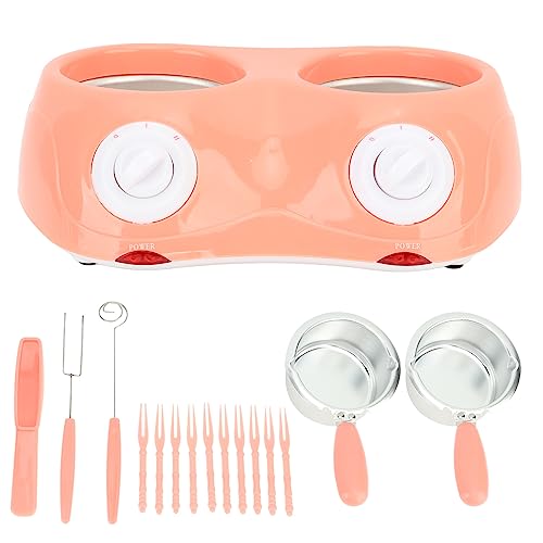 Chocolate Melting Pot, Mini Electric Fondue Pot Kit with Double Melting Pot, Cheese Chocolate Tempering Machine for Melting Chocolate, Butter, Cheese, Candy & Candle Making