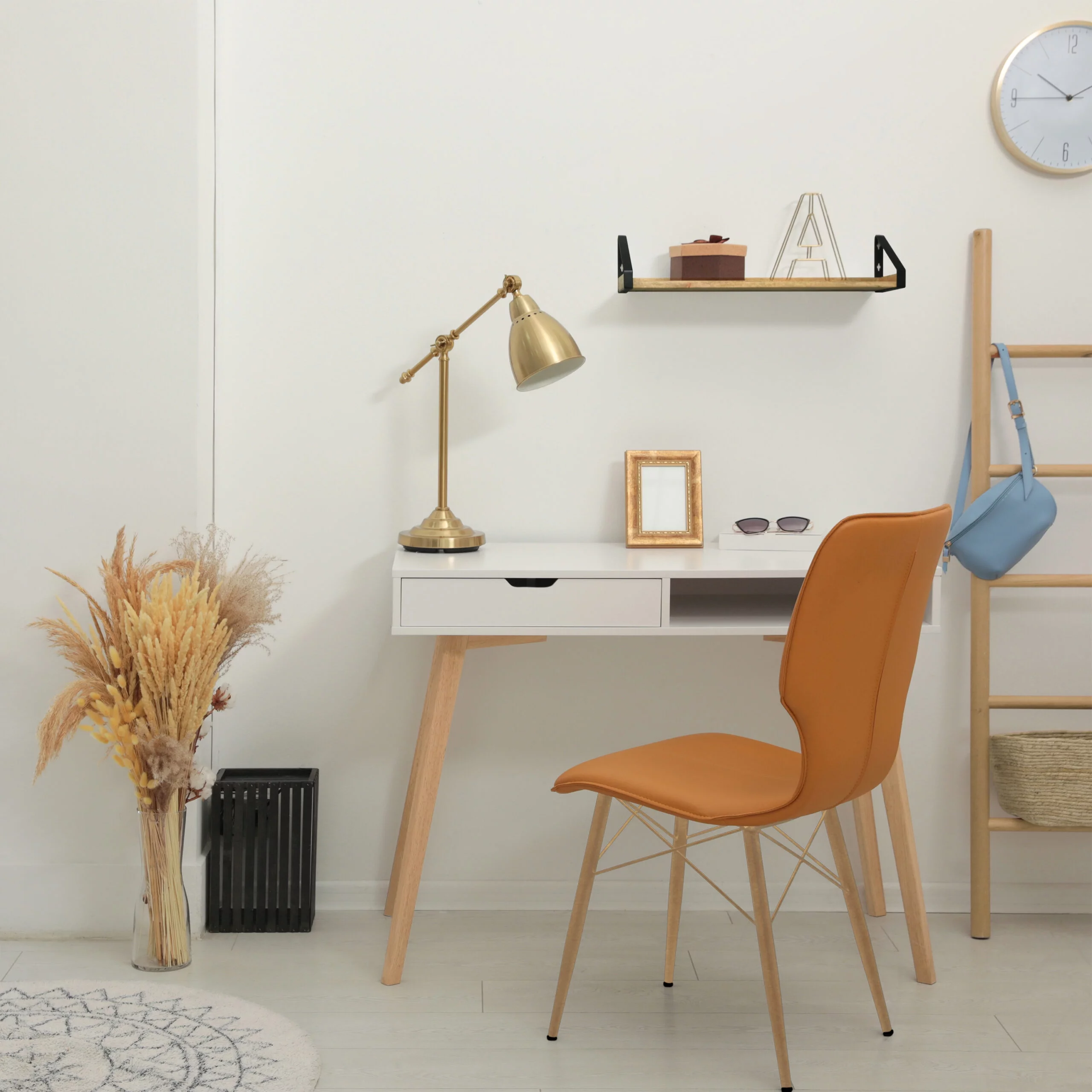 InPlace 36 in. W x 5 in. D x 3.5 in. H Walnut/Metal Real Wood Rustic Iron Bracket Ledge