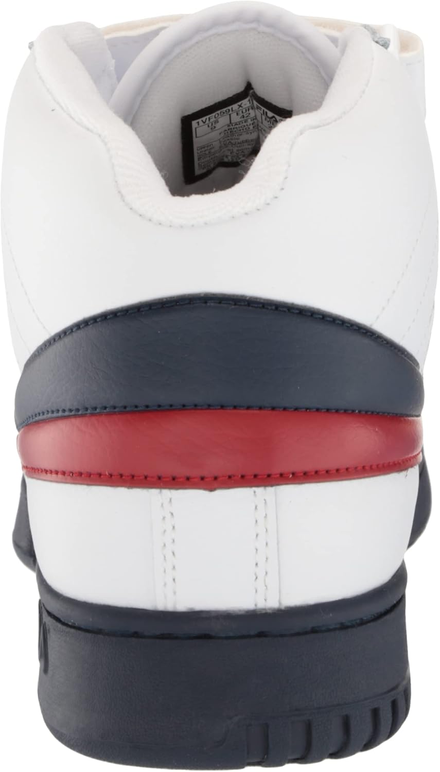 Fila Men's f-13v lea/syn Fashion Sneaker, White/Navy/Red, 10 M US