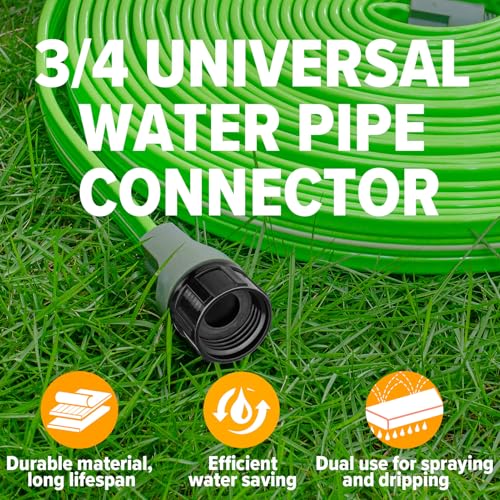 LAVEVE Sprinkler Soaker Hose for Yard 100 FT, Heavy Duty Garden Water Hoses with Stakes, Sprinklers System for Lawn, Flexible Drip Irrigation Tubing (50FT x 2 Pack)
