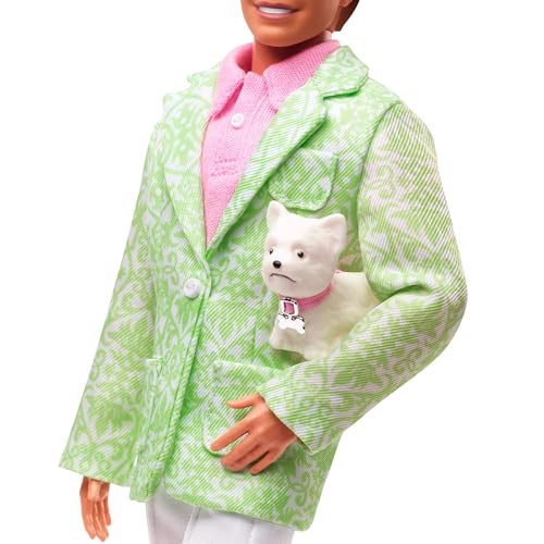 Barbie ''Sugar's Daddy'' Ken Doll in Pastel Suit with Dog - Limited Edition The Movie Doll (Exclusive), HPK06