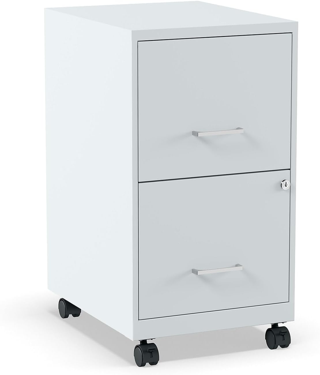 Staples 2-Drawer Light Duty Vertical File Cabinet, Locking, Letter, Gray, 18-inch (24363)