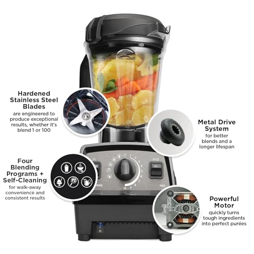 Vitamix Propel Series 750 Blender, Professional Grade Blender, 4 Presets + Self-Cleaning, Smoothie, Frozen Dessert, Soups and Dips, 64-oz Pitcher, White