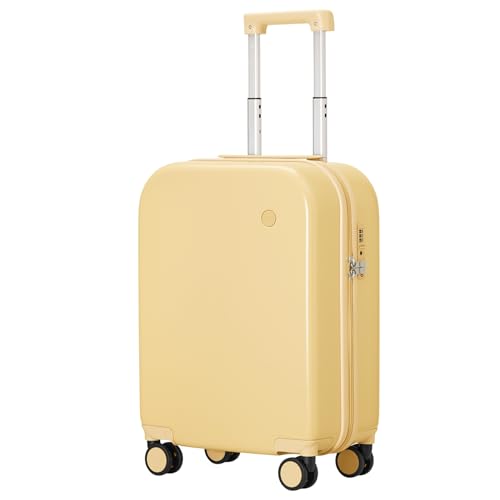 mixi Upgrade Carry on Luggage 14 Inch Underseat Personal Item Suitcases with Spinner Wheels, Hardside Rolling Suitcase PC with TSA Lock Lightweight Travel Case, Fine Grid Black