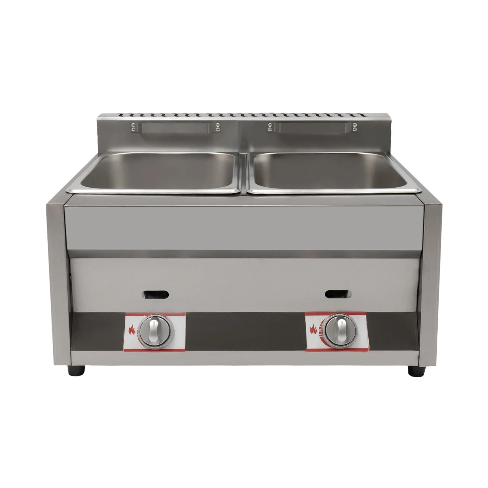 2pan Commercial Gas Fryer Countertop Deep Fryer Propane(LPG) Stainless Steel