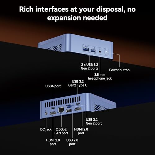 GEEKOM AX8 Pro Ai Mini PC,AMD Ryzen R7-8845HS (8C/16T,up to 5.1GHz) Mini Computers, 32GB DDR5 5600Mhz RAM&1TB PCIe Gen 4 SSD, Mini Desktop Windows 11 Pro, AMD Radeon 780M /WiFi 6E/BT5.2/2.5G LAN…