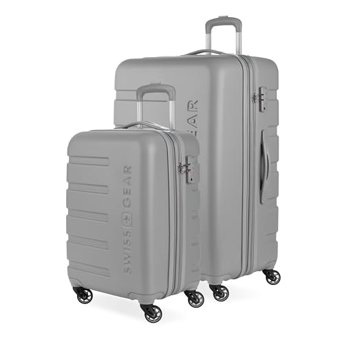 SwissGear 7366 Hardside Expandable Luggage with Spinner Wheels, White, Carry-On 19-Inch