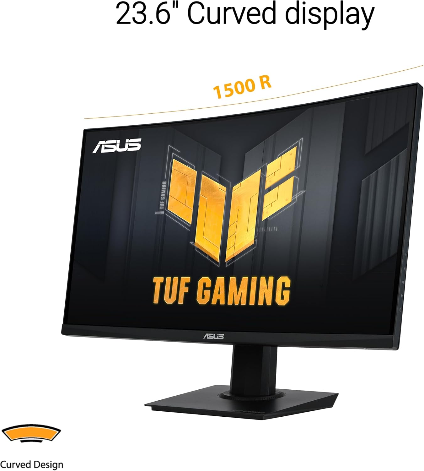 ASUS TUF Gaming 24” (23.6 inch viewable) Curved Monitor (VG24VQER) – FHD, 180Hz, 1ms, DCI-P3 90%, Extreme Low Motion Blur Sync, FreeSync, Shadow Boost, Eye Care, DisplayWidget Center, 3yr warranty