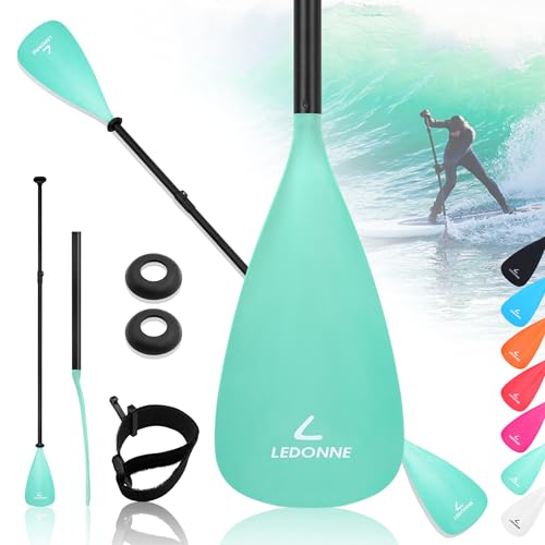 LEDONNE SUP Paddle 4-Piece Adjustable Kayak Paddle Floating Lightweight Paddle Board Oar with Aluminum Alloy Shaft and 2 Nylon Blades Best Price Based on Our 3 Million Sets Per Year 500 bought monthly
