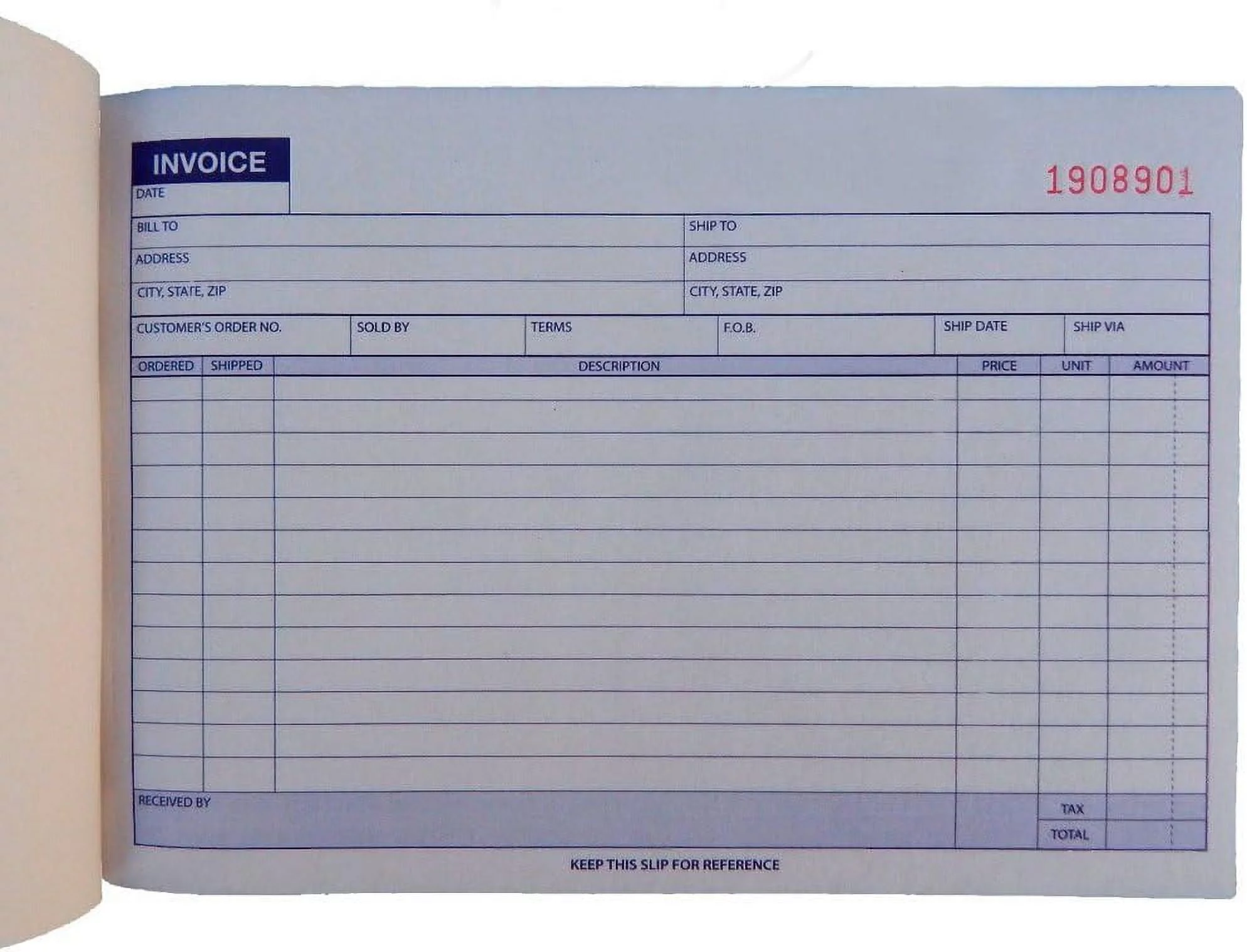 10 Carbonless Invoice Receipt Record Book 2 Part 50 Sets Duplicate Receipt Copy