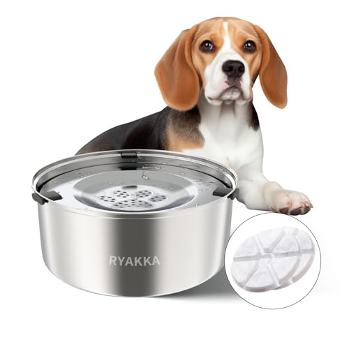 1L/0.26Gallon No Spill and Slow Water Bowl for Small Dogs - Slow Drinking Spill Proof Stainless Steel Dog Water Bowl