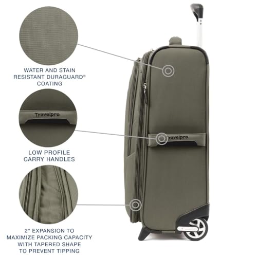 Travelpro Maxlite 5 Softside Expandable Upright 2 Wheel Carry on Luggage, Lightweight Suitcase, Men and Women, Burgundy, Carry On 22-Inch