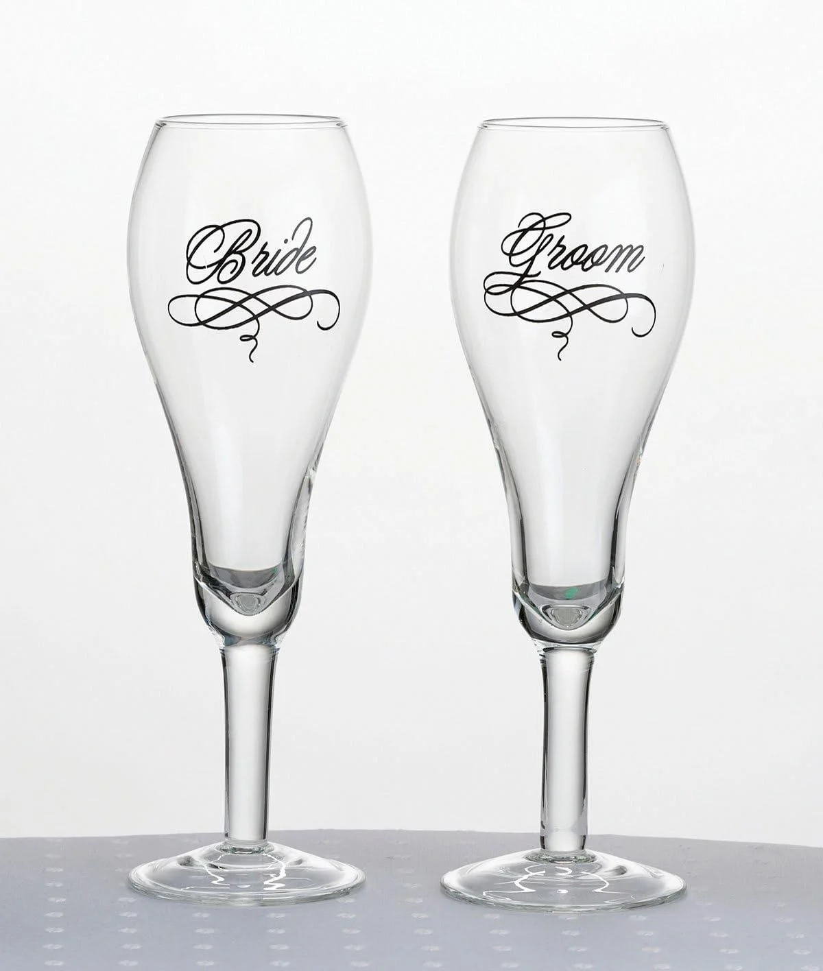 Bride And Groom Wedding Toasting Glasses, Clear (G705)