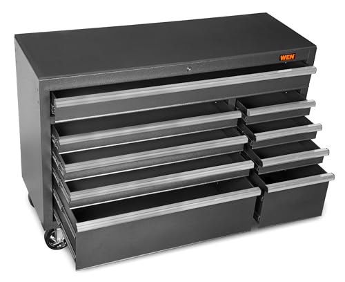 WEN 52-Inch Premium Rolling Tool Cabinet with Heavy Duty 21-Gauge Powder-Coated Steel Construction (GG532B)