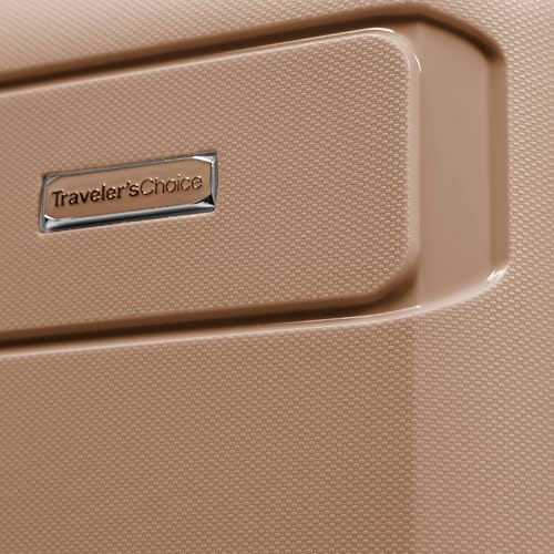 Traveler's Choice Pagosa Indestructible Hardshell Expandable Spinner Luggage, Black, 22