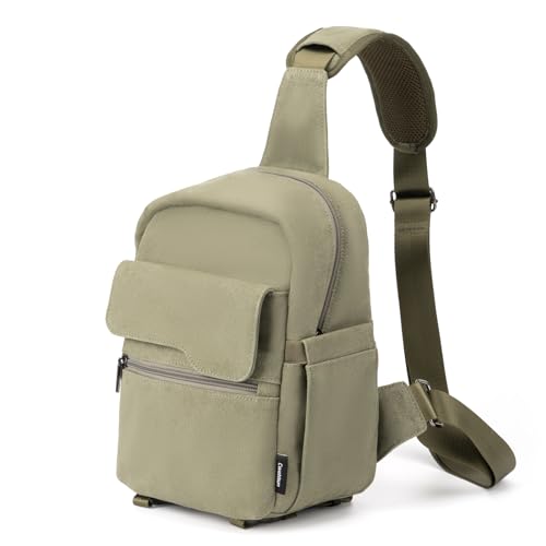 Cwatcun Camera Bag Crossbody Shoulder Messenger Camera Case, Lightweight DSLR/SLR/Mirrorless Photography Bag with Tripod Holder and Rain Cover for Canon, Nikon, Sony, Fuji Cameras, Lens Accessories