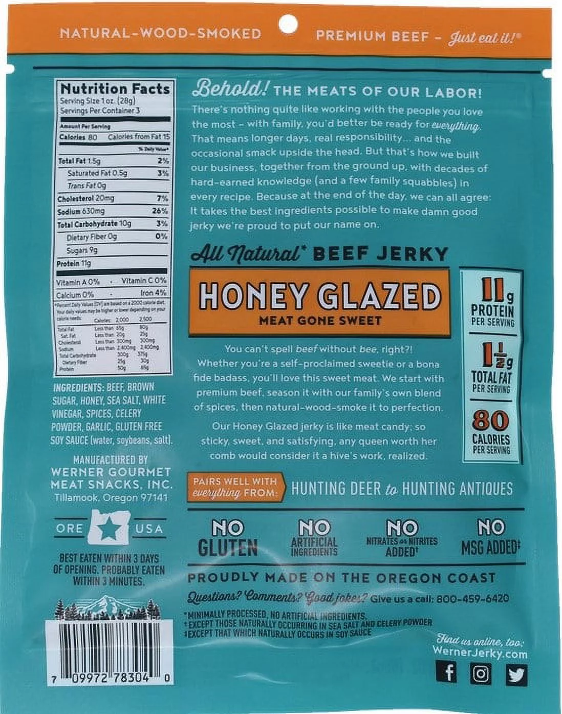 Werner 8 oz. All Natural Honey Glazed Premium Steak Bites