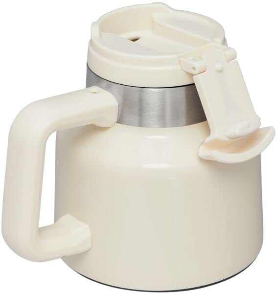 Stanley Tough-To-Tip Admiral's Mug 20 oz | Twist-on Flip Open Lid | Wide Body with Non-Skid Rubber Base | Insulated Stainless Steel Coffee Cup | BPA-Free | Cream Gloss