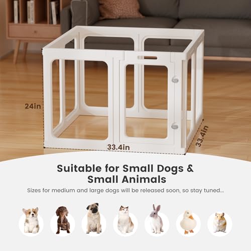 Clear Acrylic Dog Playpen - 11.6 sq.ft, 24