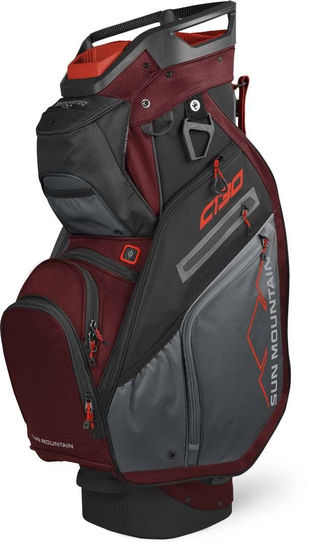 Sun Mountain C-130 Cart Bag - Black/Charcoal/White/Red