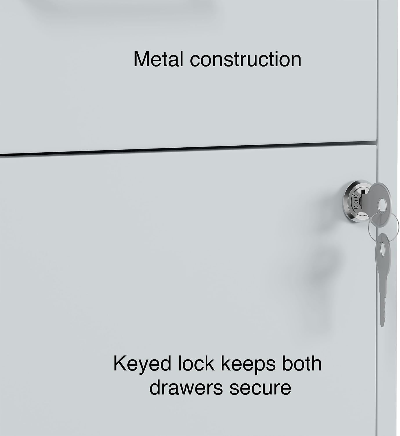 Staples 2-Drawer Light Duty Vertical File Cabinet, Locking, Letter, Gray, 18-inch (24363)