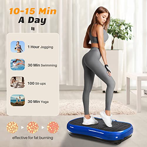 Vibration Plate Exercise Machine for Weight Loss – 100-Speed Platform with Bluetooth Speaker, Remote & Bands, 450 lbs Capacity – Quiet Full Body Workout for Lymphatic Drainage at Home