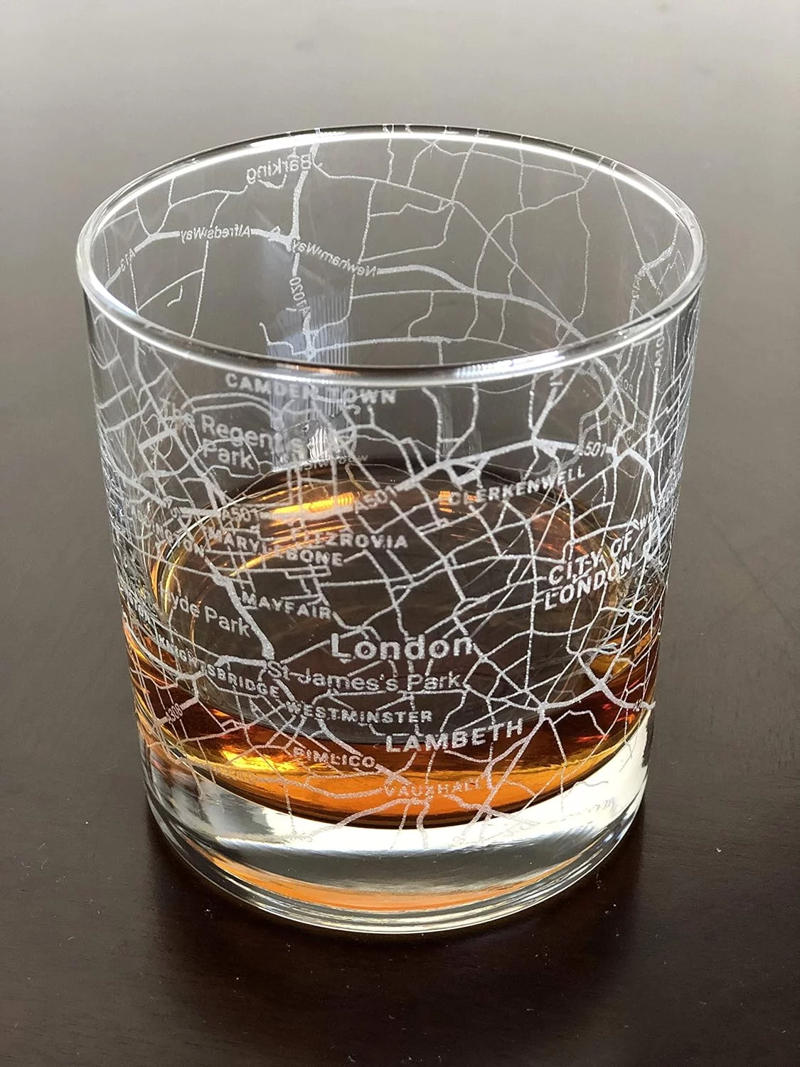 Rocks Whiskey Old Fashioned 11Oz Glass Urban City Map London United Kingdom