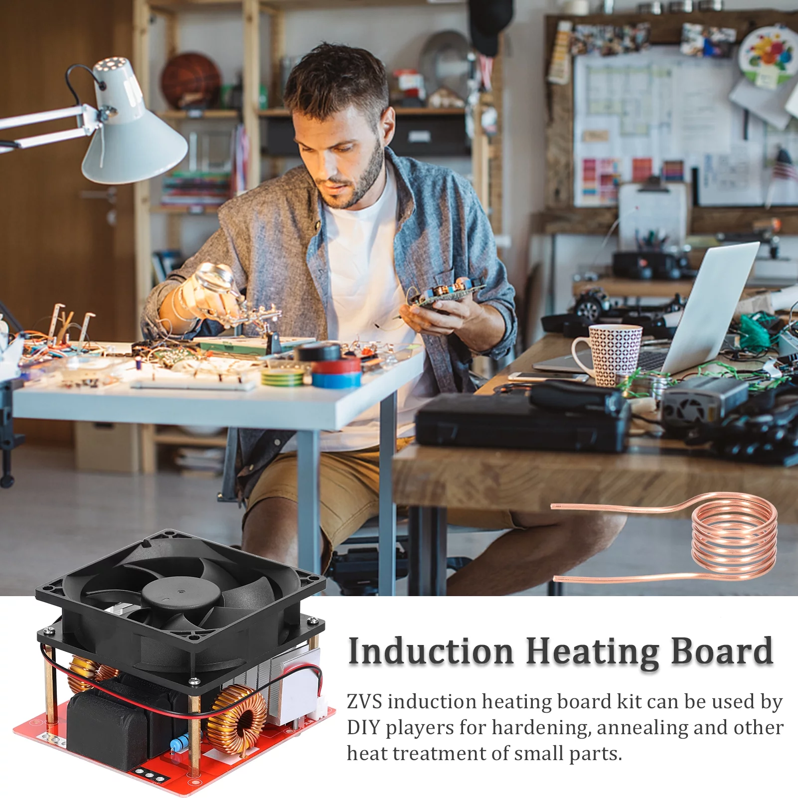 Andoer High-Quality ZVS Induction Heating Board Module DIY Small Parts Hardening and Annealing Copper Tube Included