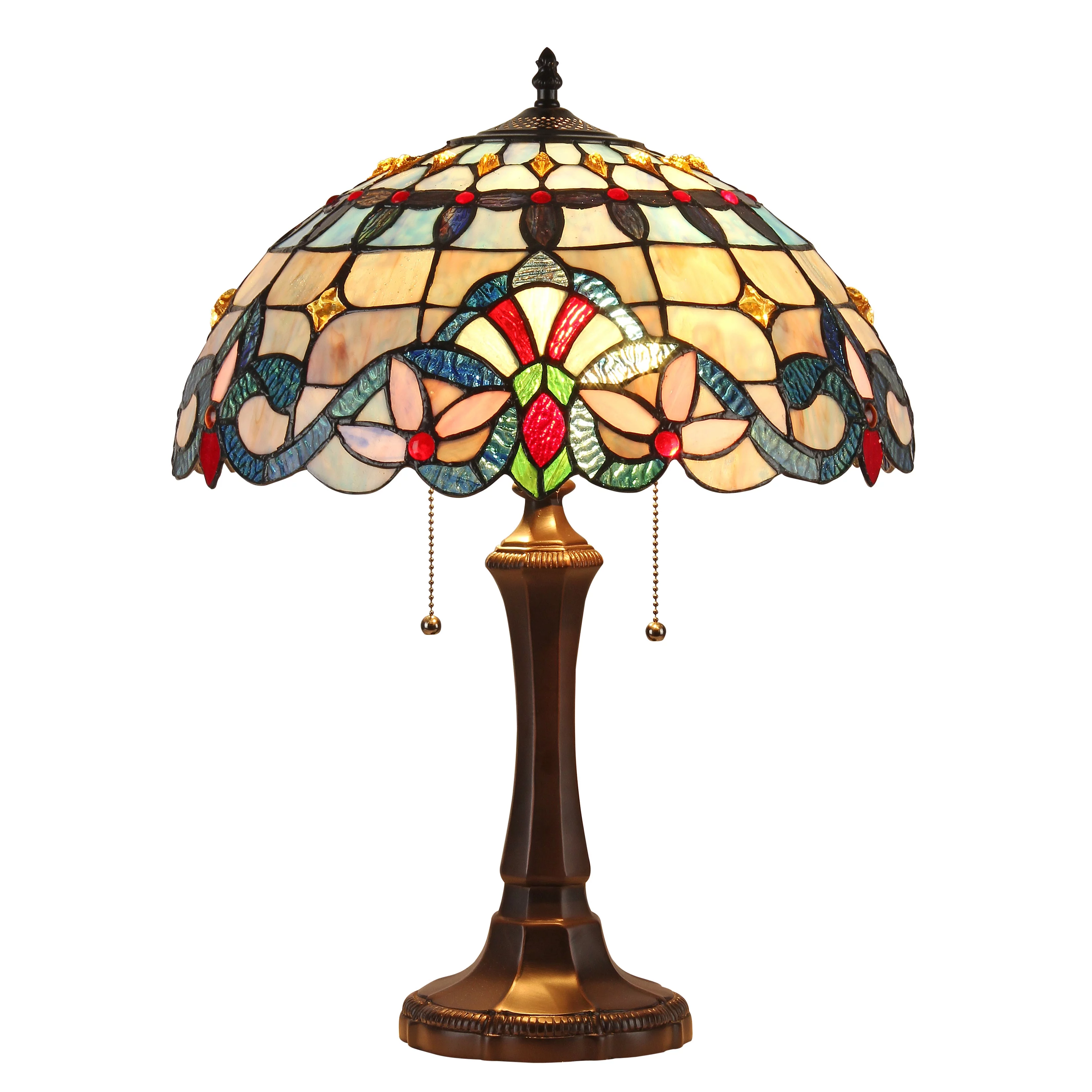 Radiance Goods Tiffany-Style 2 Light Victorian Table Lamp 16