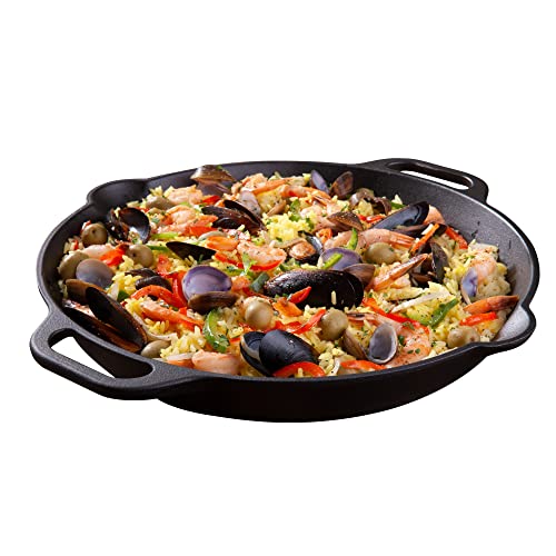 Victoria Cast Iron Round Skillet with Double Loop Handles, Made in Colombia, 10 Inches
