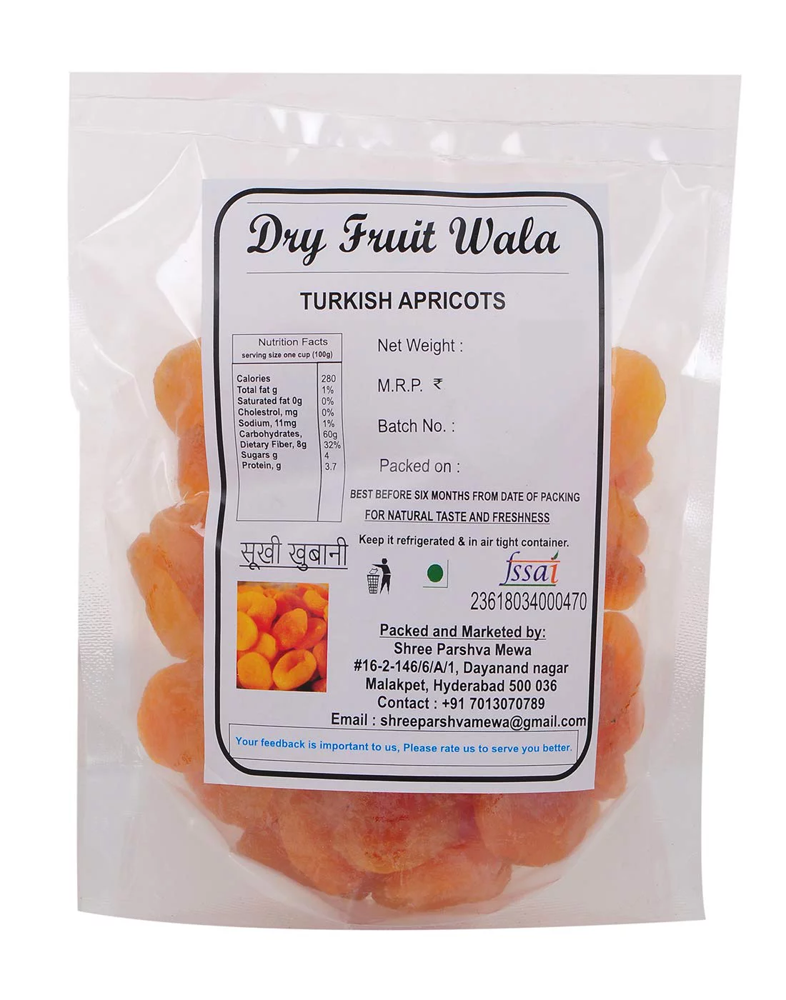 Dry Fruit Wala Dried Apricots Seedless Turkey 1Kg