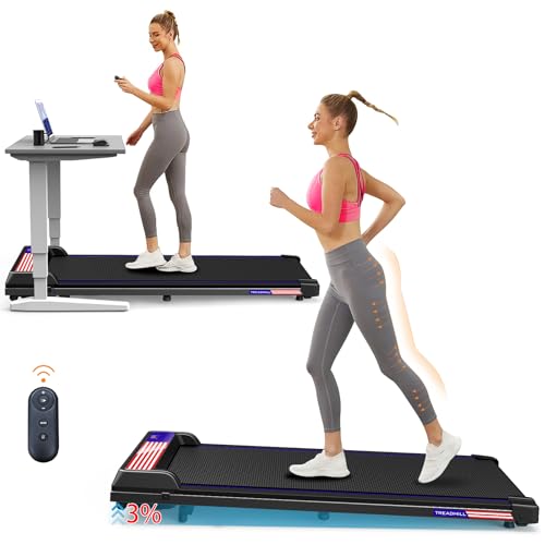 Walking Pad Under Desk Treadmill with Incline for Home and Office,Remote Control LED Display 3 in 1 Portable Mini Walking Jogging Machine