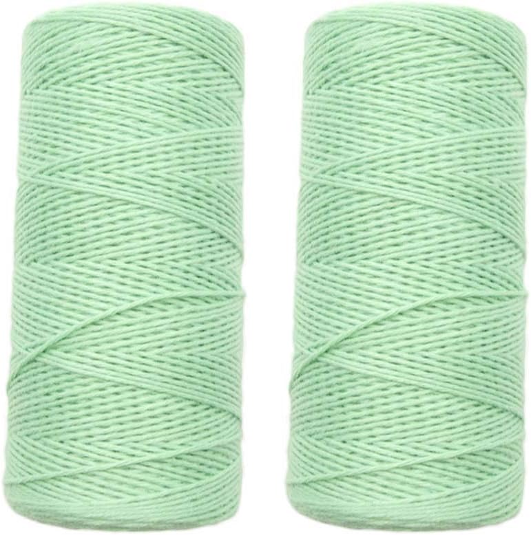 2 Roll 1mm Cotton Loom Warp Thread Yarn for Weaving Carpet Tapestry Rug DIY
