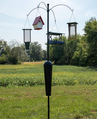 Sequoia Squirrel Proof Pole System with 4 Hanging Stations - Bird Feeder Pole System Only